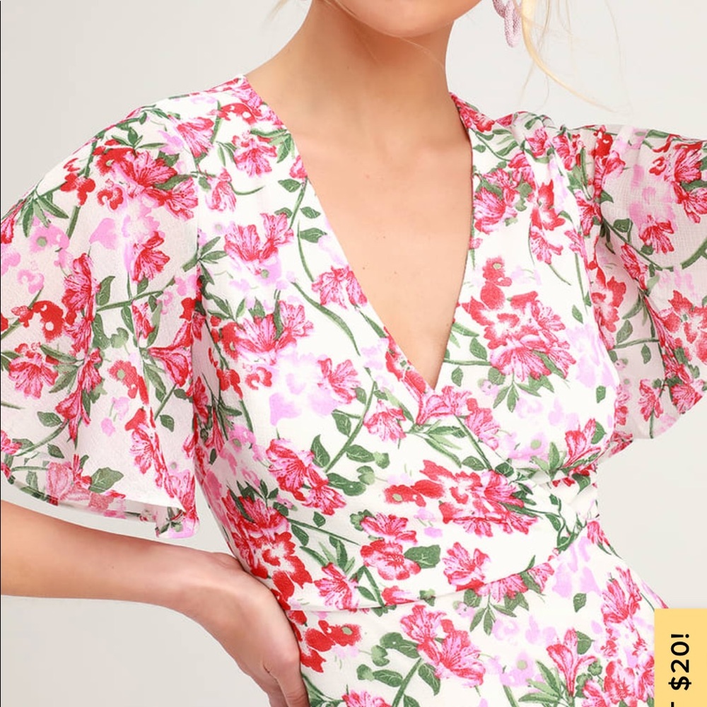 Lulu’s Floral Print Ruffled Mini Dress - Picture 4 of 6